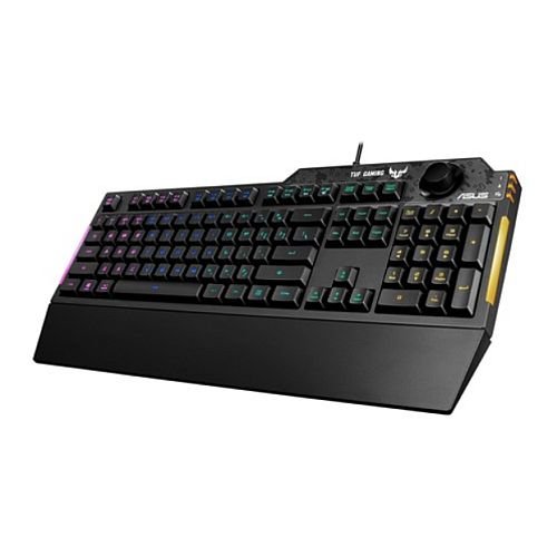 Asus TUF GAMING K1 RGB Keyboard with Volume Knob, 19 - key Rollover, Side Light Bar & Armoury Crate, Spill Resistant, Detachable Wrist Rest - WebDuke Computers