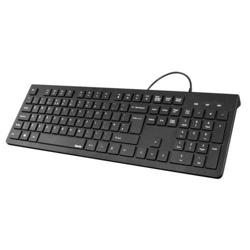 Hama KC - 200 Multimedia Keyboard, USB, Flat Keys, Splash Proof - WebDuke Computers