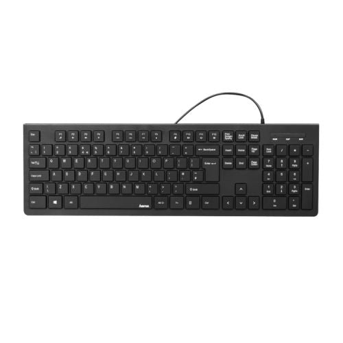 Hama KC - 200 Multimedia Keyboard, USB, Flat Keys, Splash Proof - WebDuke Computers