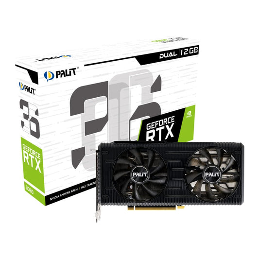 Palit Geforce RTX 3060 DUAL, PCIe4, 12GB DDR6, HDMI, 3 DP, 1777MHz Clock, RGB Lighting - WebDuke Computers