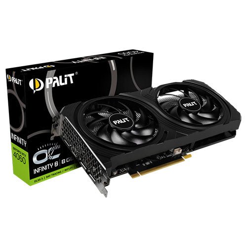 Palit Geforce RTX 4060 Infinity 2 OC, PCIe4, 8GB GDDR6, HDMI, 3 DP, 2565MHz Clock, 0dB Mode, Overclocked - WebDuke Computers