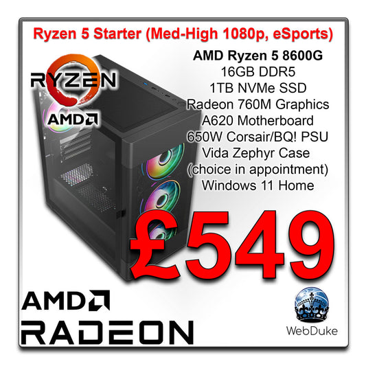 Ryzen 5 8600G Radeon 760M eSports Gaming PC