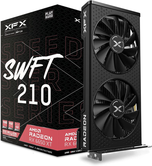 XFX Radeon RX 6650 XT Speedster SWFT210 Core, 8GB DDR6, HDMI, 3 DP, 2635MHz Clock - WebDuke Computers