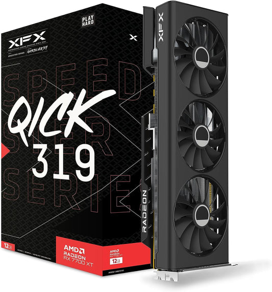 XFX Radeon RX 7700 XT Speedster QICK319 Black, 12GB DDR6, HDMI, 3 DP, 2599MHz Clock - WebDuke Computers