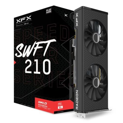 XFX Radeon RX 7700 XT Speedster SWFT 210 Core, 12GB GDDR6, HDMI, 3 DP, 2544MHz Clock - WebDuke Computers